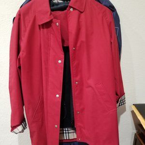 NWT Burberry Women Burgundy Red Raincoat Jacket